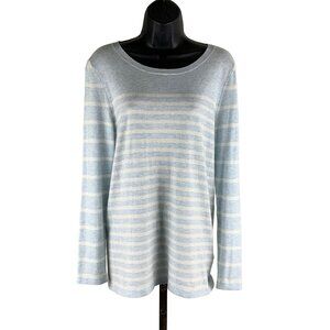 OUI  cashmere /silk blend sweater lightweight very soft comfy Med 38' chest stri